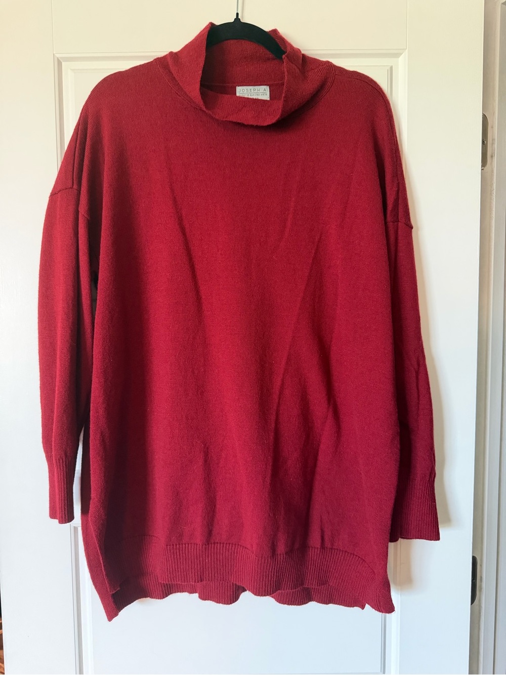 Joseph A Oversized Crimson Red Turtleneck Sweater